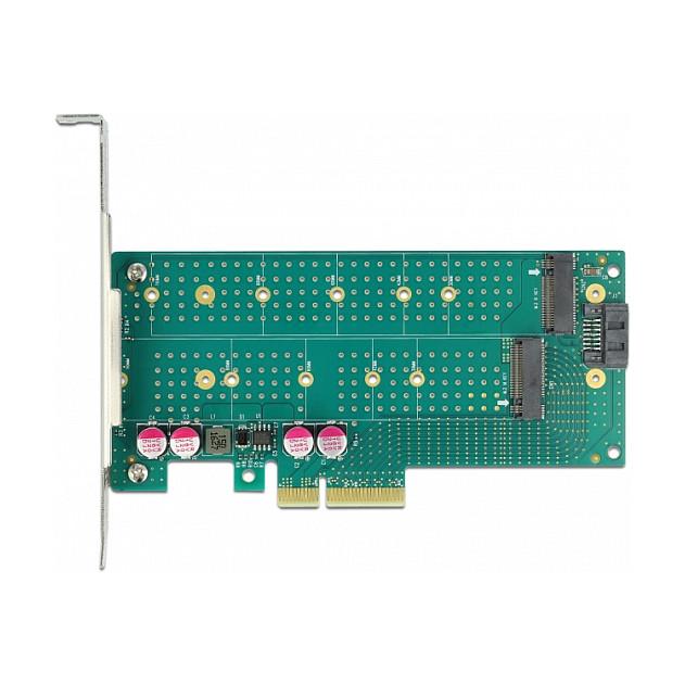 Kartë Zgjerimi Delock 89047, PCI Express 4.0 x4, 1x M.2 SATA Key B + 1x M.2 NVMe Key M, Low Profile - 5
