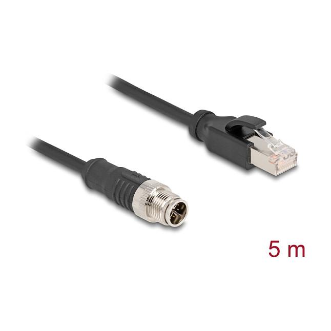 Kabllo për Rrjet DeLOCK 80868 / Cat 5e / S/FTP / M12 X-coded 8-pin Mashkull → RJ-45 Mashkull / 5m - Zezë - 3