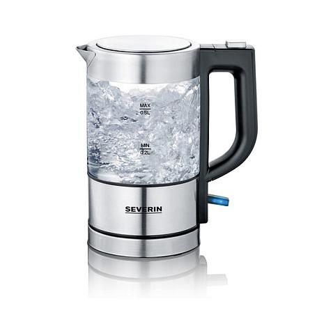 Çajnik Elektrik Severin WK 3472, 0.5L, 1000W, Xham, 360° – Argjend - 2