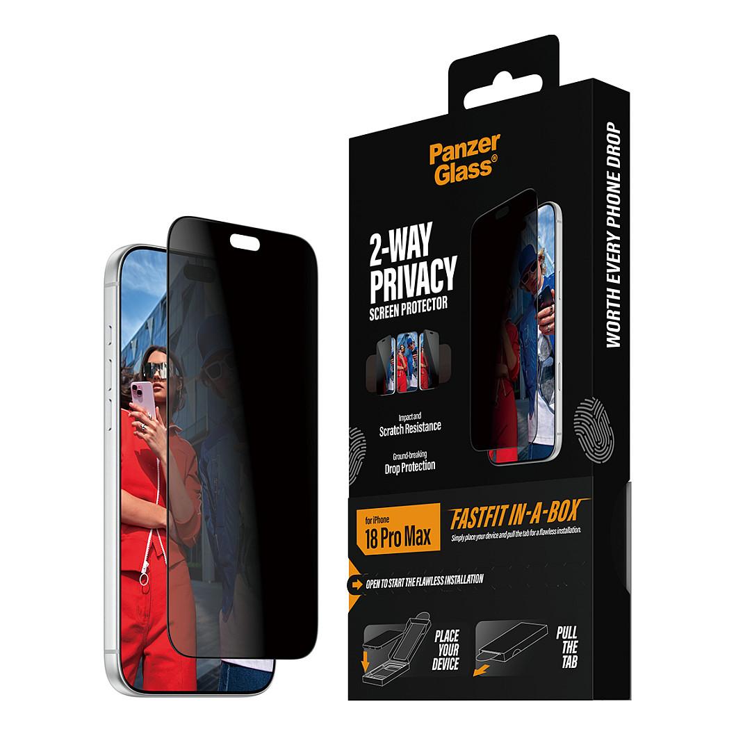 Mbrojtës Ekrani PanzerGlass 2-Way Privacy / iPhone 17 Pro Max, 18 Pro Max / Xham i Temperuar / Privacy 2-Kahësh / Ultra-Wide FastFit - Transparente - 7