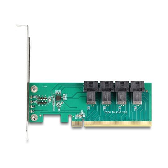 Kartë Zgjerimi PCI Express Delock 90777 / PCIe 4.0 x16 / 4x SFF-8643 NVMe / Bifurcation / Low Profile - 4
