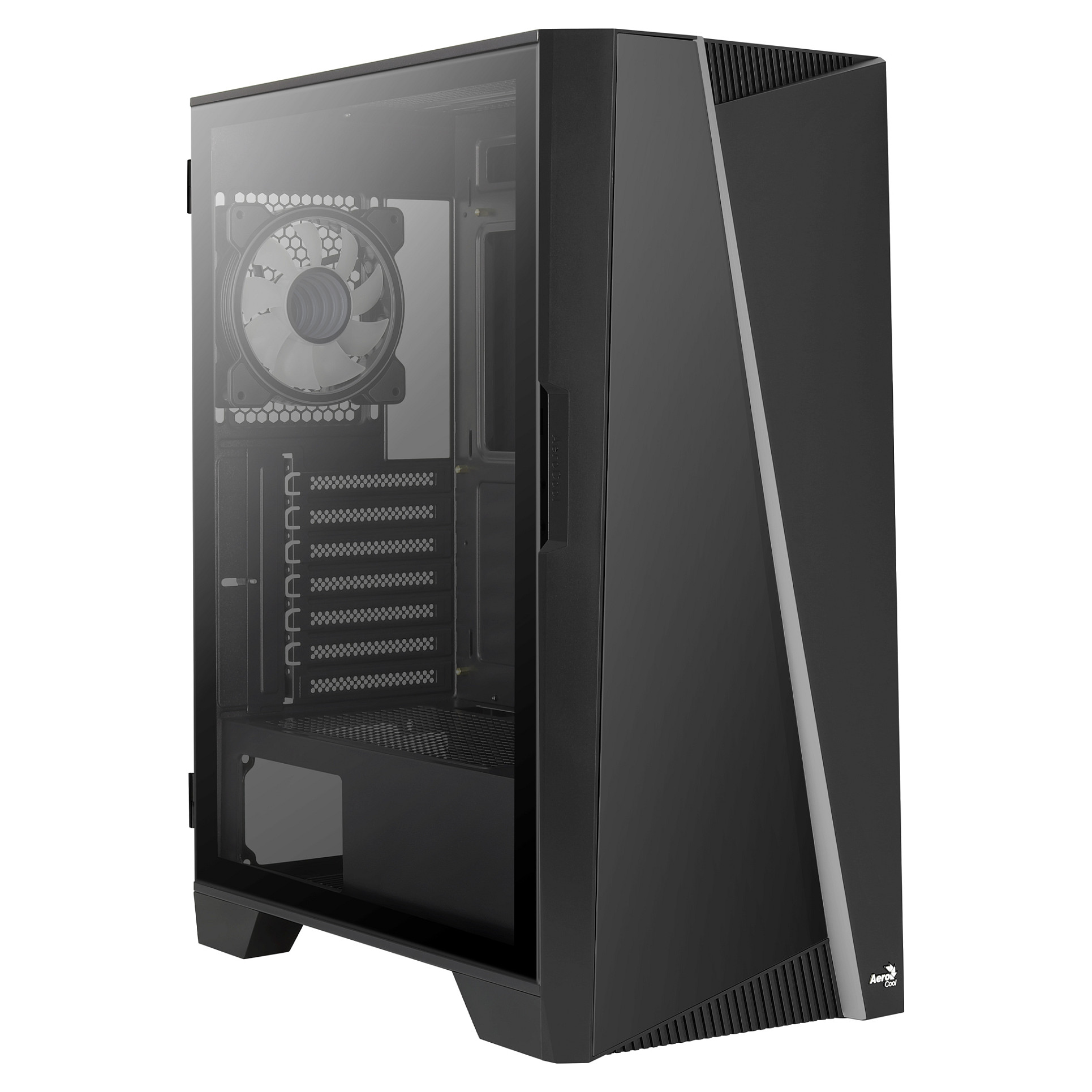 Kasë PC Aerocool Mirage / Midi Tower / ATX / 1x 120mm ARGB Fan / Tempered Glass - Zezë - 2