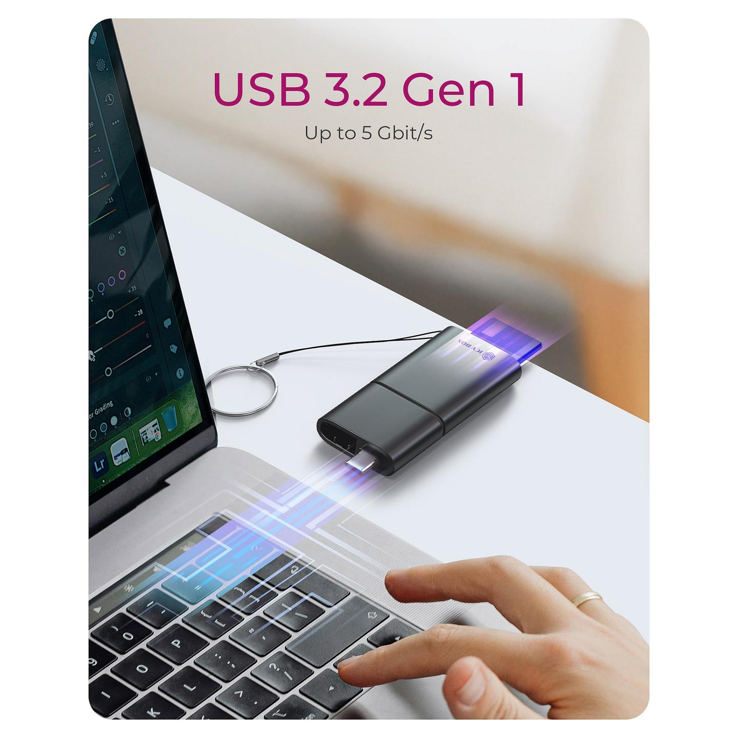 Lexues Kartelash ICY BOX IB-CR204-CU3 / SD / SDHC / SDXC / microSD / microSDHC / microSDXC / USB 3.2 Gen 1 / USB-A / USB-C / 5 Gbit/s - Zezë - 5