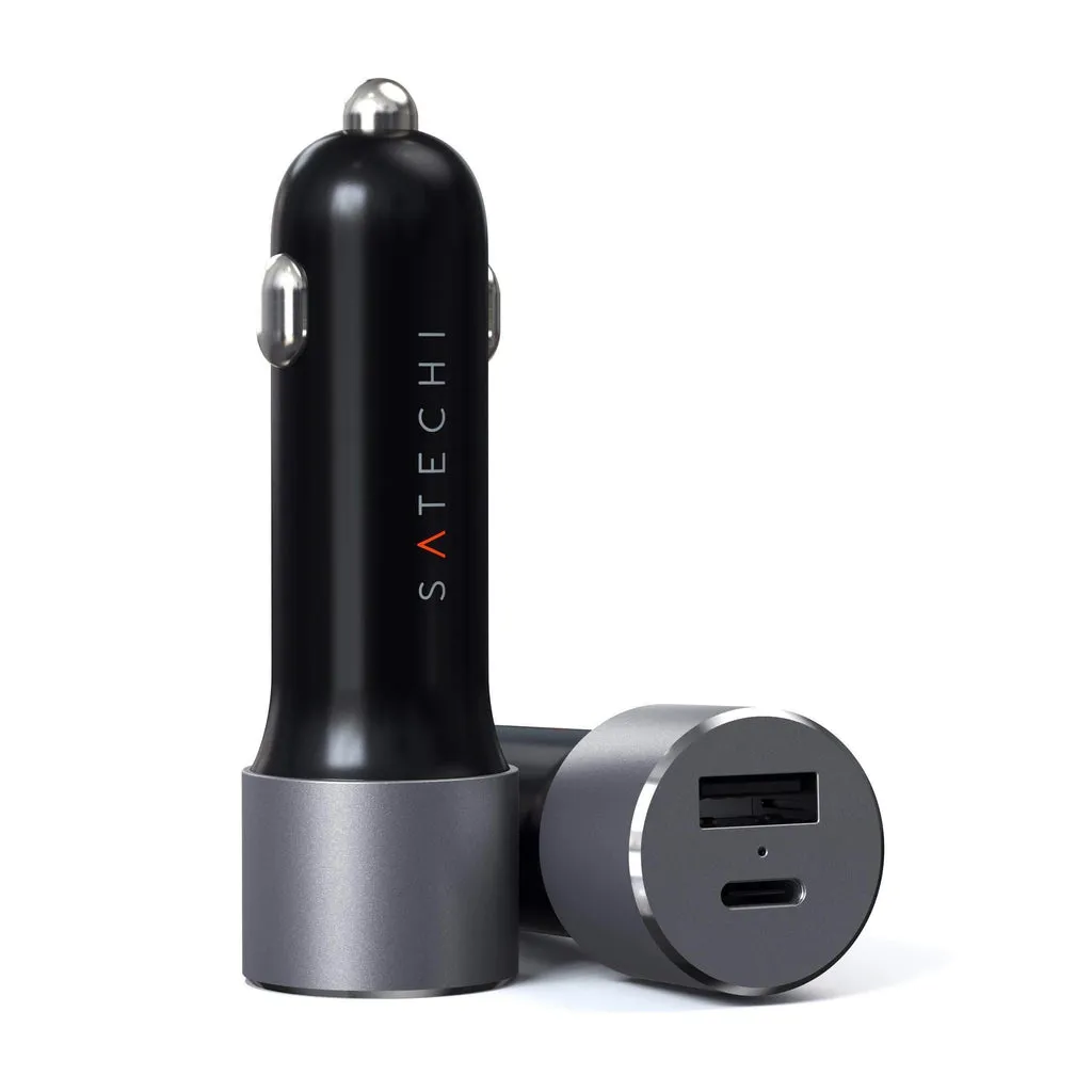 Adapter telefoni për veturë Satechi 72W Type-C PD / USB-C 60W + USB-A 12W / 2 Porta - Hiri Hapësinor - 3