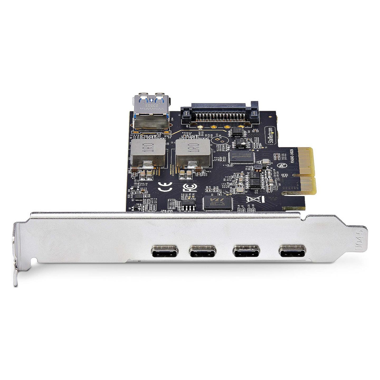 Kartë Zgjerimi StarTech.com PS4C3IA3-USB-C-CARD, PCI Express 3.0 x4, 4x USB-C + 1x USB-A i Brendshëm, 10Gbps, ASMedia ASM3142, Low Profile + Full Height - 3
