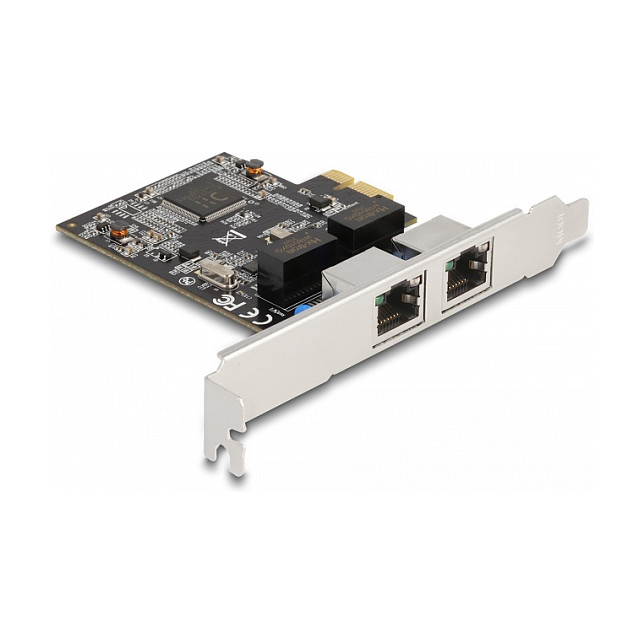 Kartë rrjeti DeLock 2-Port RJ45 Gigabit LAN RTL8111 PCI Express