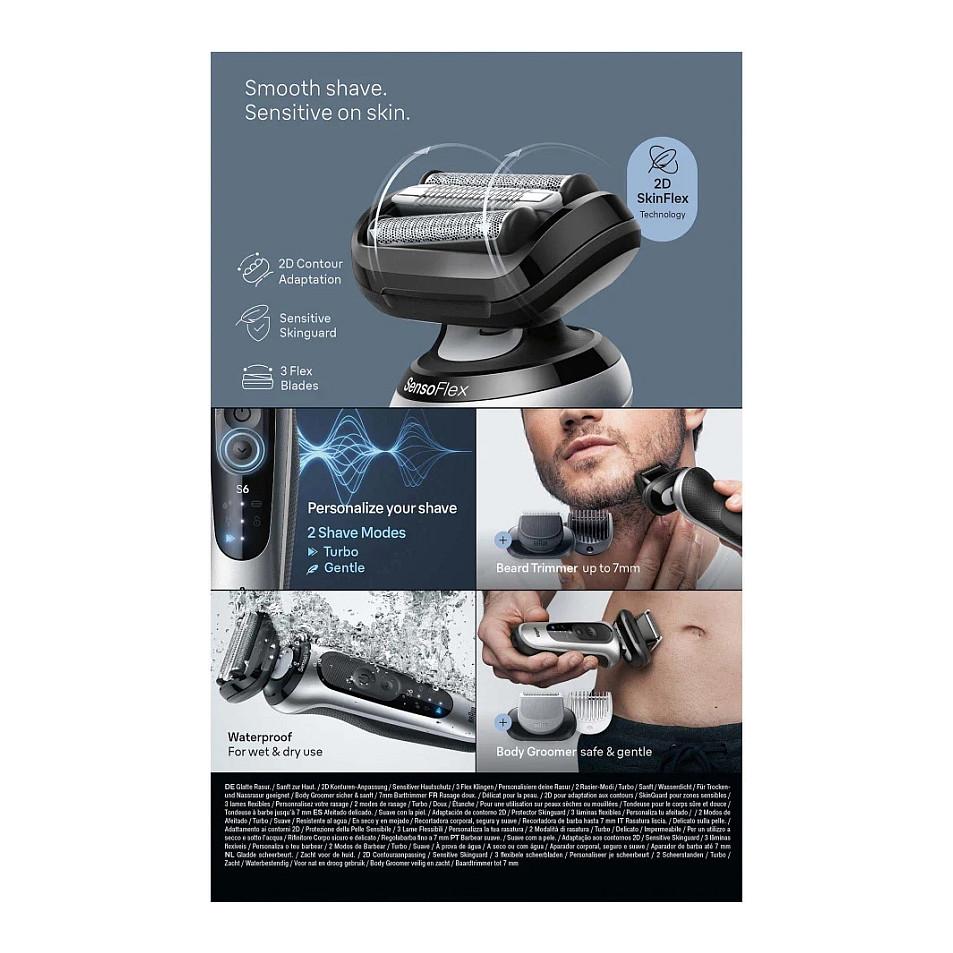 Makinë e rrojës Braun Series 6 62-S7650cc, Wet & Dry, SmartCare Center – Argjend/Zezë - 4