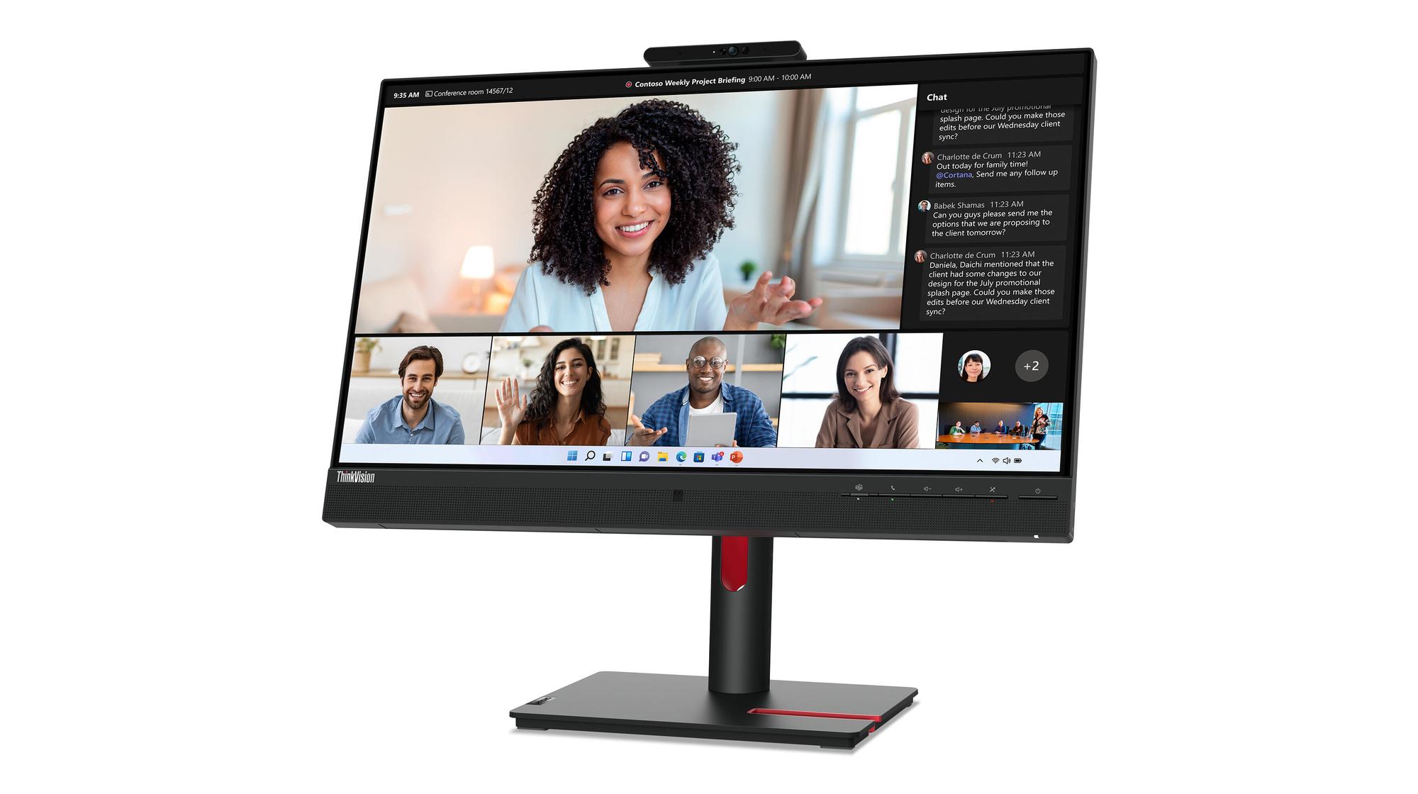 Monitor Lenovo ThinkVision T24mv-30 / 23.8" / Full HD IPS / 75Hz / 4ms / HDMI+DisplayPort+USB-C - Zezë - 3