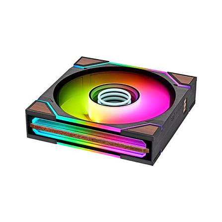 Ftohës për Kasë Thermaltake SWAFAN 120 EX INFINITY Wood Edition / 120mm / 3-Pack / PWM / ARGB – Zezë - 2