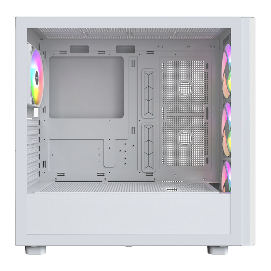 Kasë PC Montech XR Wood / Midi Tower / ATX / 3x 120mm + 1x 120mm ARGB Fan / Tempered Glass - Bardhë - 3