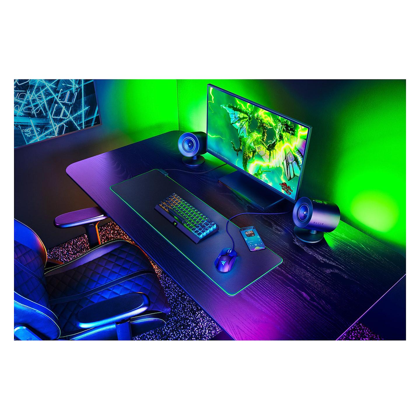 Altoparlantë Gaming Razer Nommo V2 / 2.1 / Bluetooth 5.3 / USB-C / THX Spatial Audio - Zezë - 5