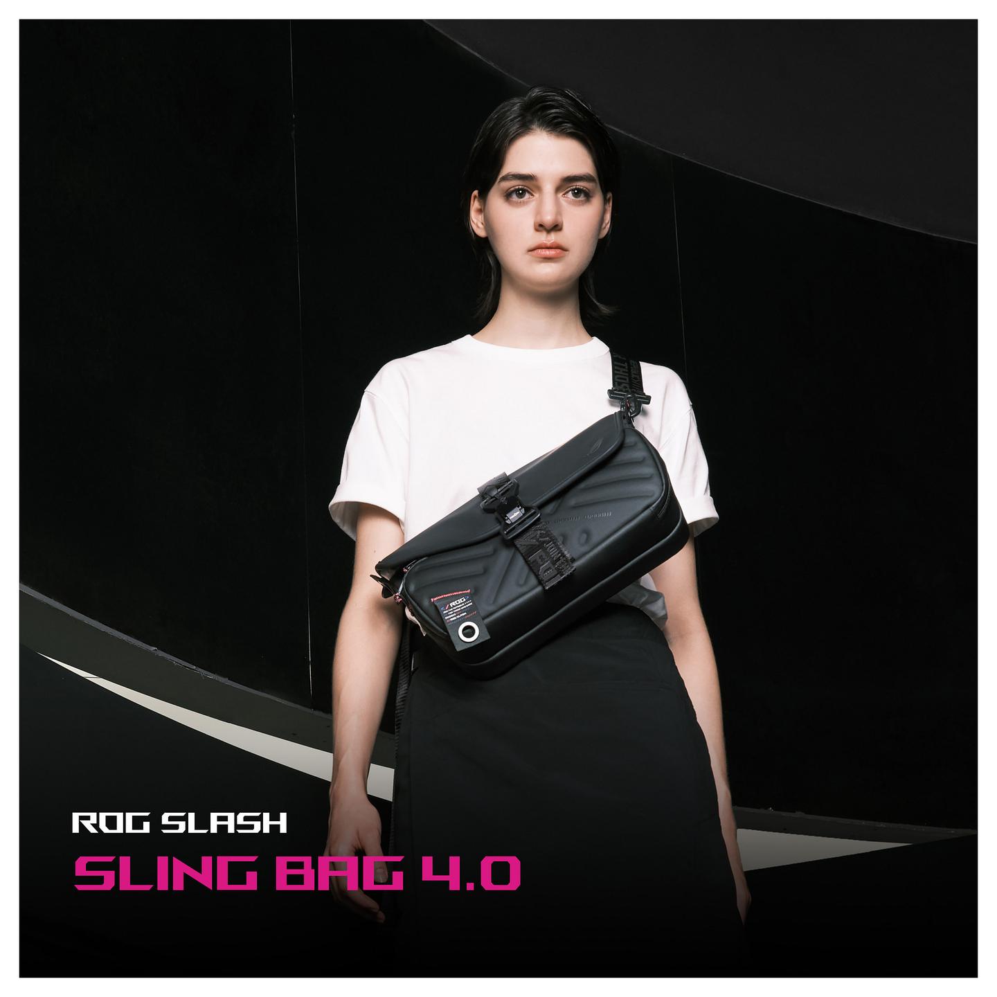 Çantë ASUS ROG SLASH Sling Bag 4.0, BC3004, për ROG Ally, Rezistente ndaj ujit, FIDLOCK, 0.6 kg - Zezë - 24