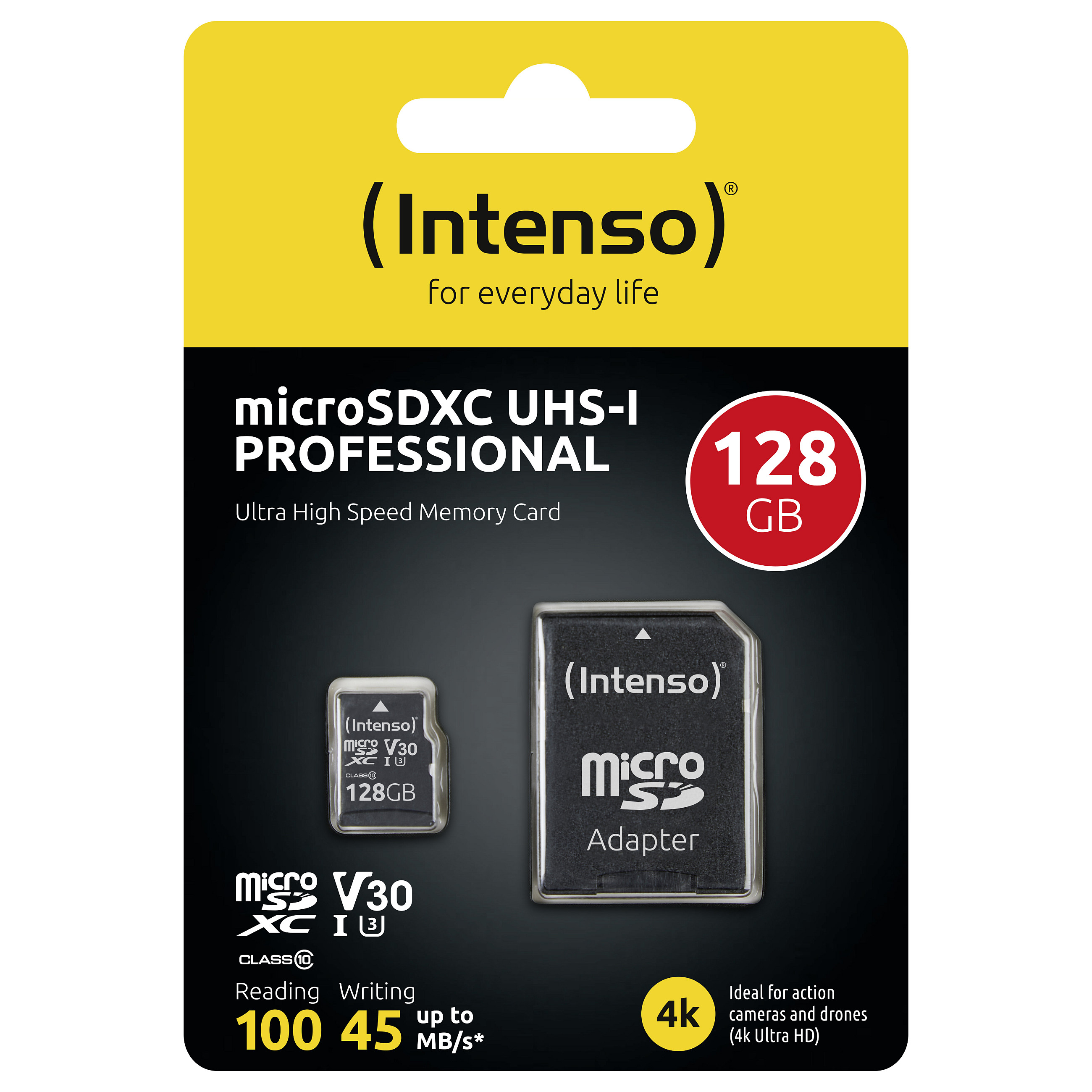 Kartë Memorie Intenso Professional / 128GB / MicroSDXC / UHS-I / Class 10 / U3 / V30 - 2