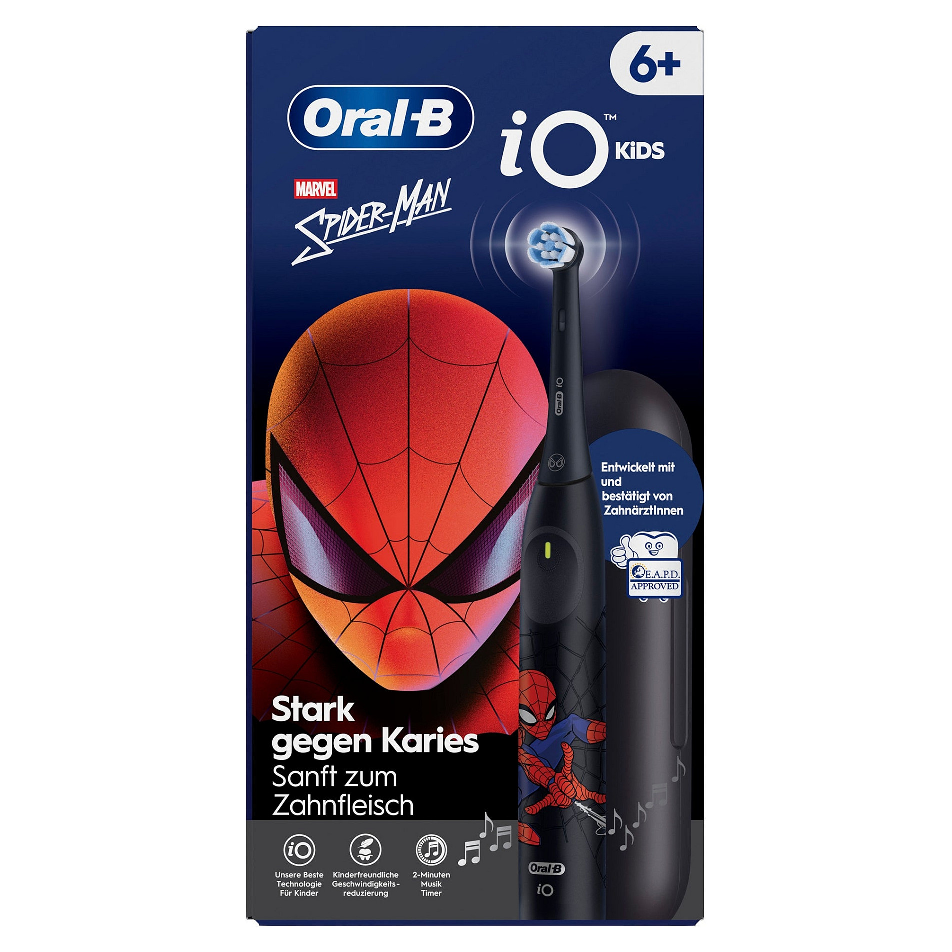Furçë dhëmbësh elektrike Oral-B iO Kids 6+ Spiderman / iO Technology / 3 Mode / Bluetooth / 1 Kokë / Kuti Udhëtimi – Zezë - 2