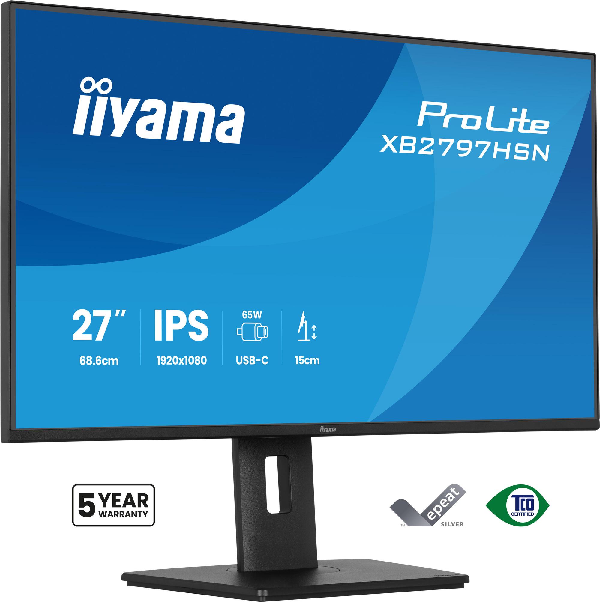Monitor iiyama ProLite XB2797HSN-B1 / 27" / Full HD IPS / 100Hz / 0.4ms / HDMI+DisplayPort+USB-C - Zezë - 2