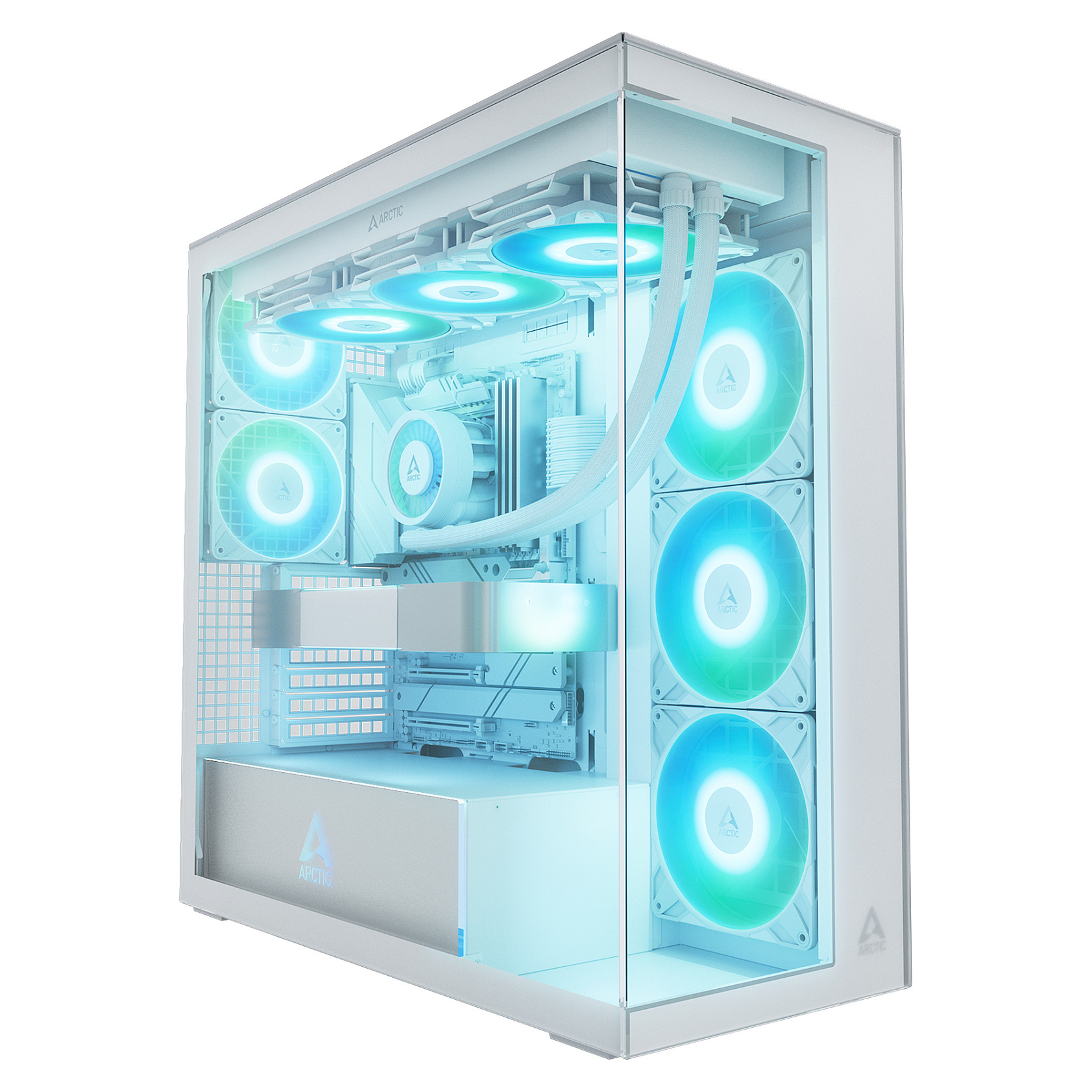 Kasë PC ARCTIC Xtender / Midi Tower / E-ATX / 3x 140mm + 2x 120mm ARGB Fan / Tempered Glass - Bardhë