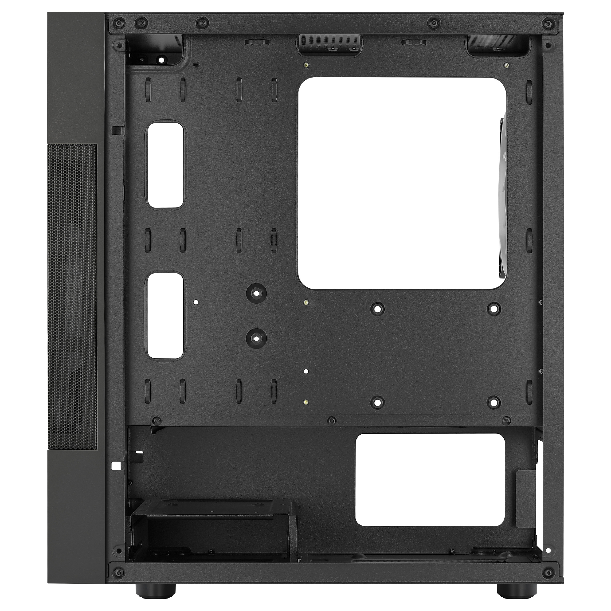 Kasë PC Aerocool Atomic Lite / Mini Tower / Micro-ATX + Mini-ITX / 1x 180mm + 1x 120mm Fan / Tempered Glass - Zezë - 16