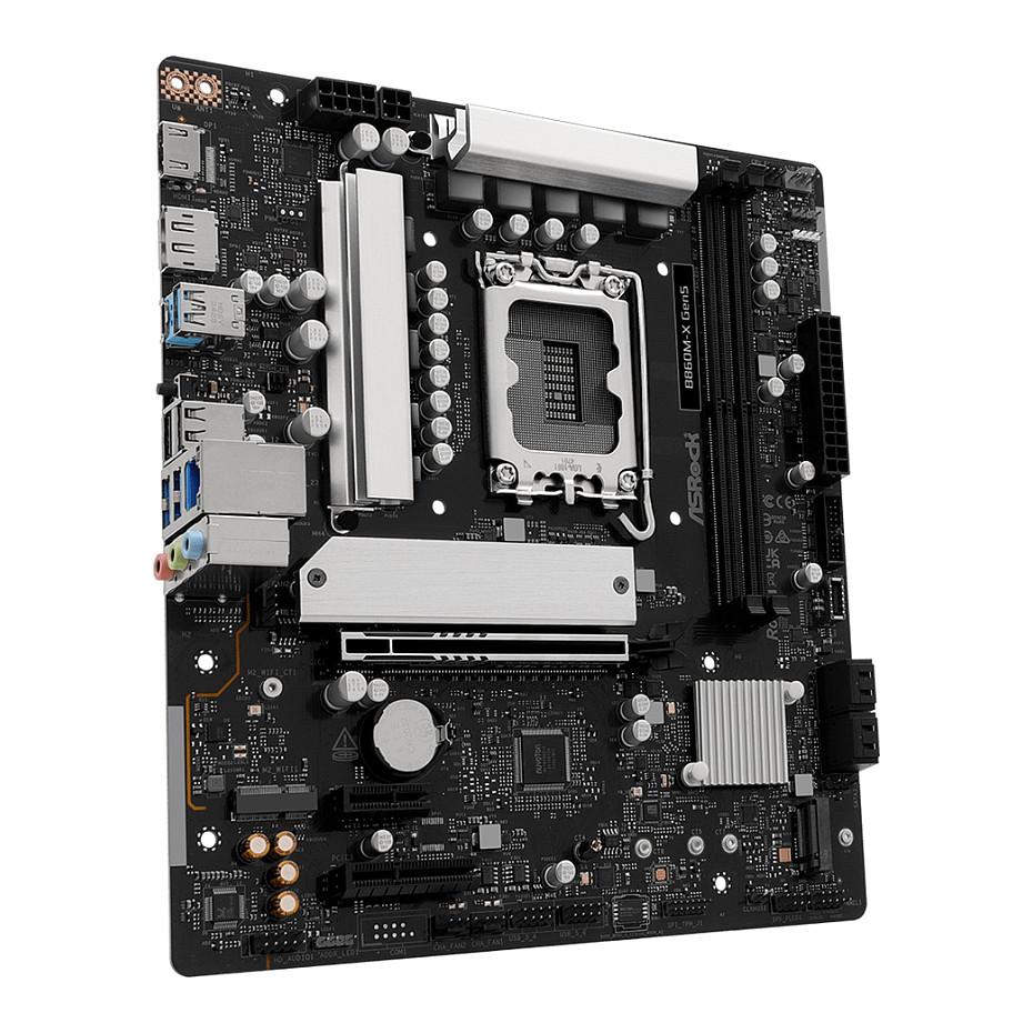 Pllakë Amë ASRock B860M-X Gen5, LGA1851, B860, DDR5, mATX, 2× DIMM, M.2 PCIe 5.0, M.2 PCIe 4.0, 2.5GbE LAN - 4