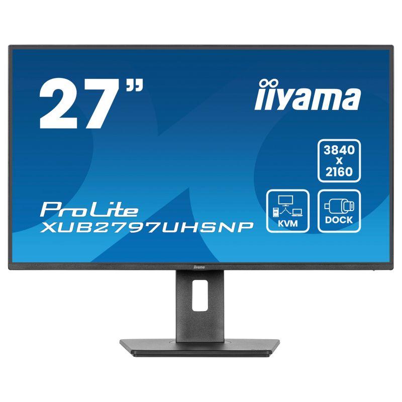 Monitor iiyama ProLite XUB2797UHSNP-B1 / 27"/ 4K Ultra HD IPS LED / 60Hz / 4ms / USB-C+HDMI+DP - Zezë