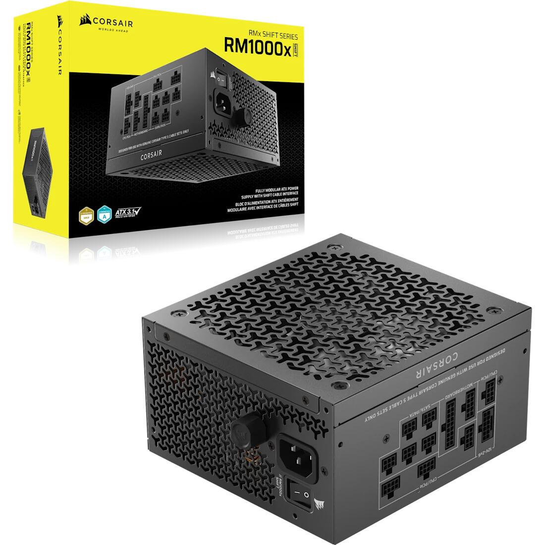 Furnizues Energjie Corsair RM1000x Shift / CP-9020300-EU / 1000W / ATX 3.1 / PCIe 5.1 / Cybenetics Gold / Fully-Modular - Zezë - 2