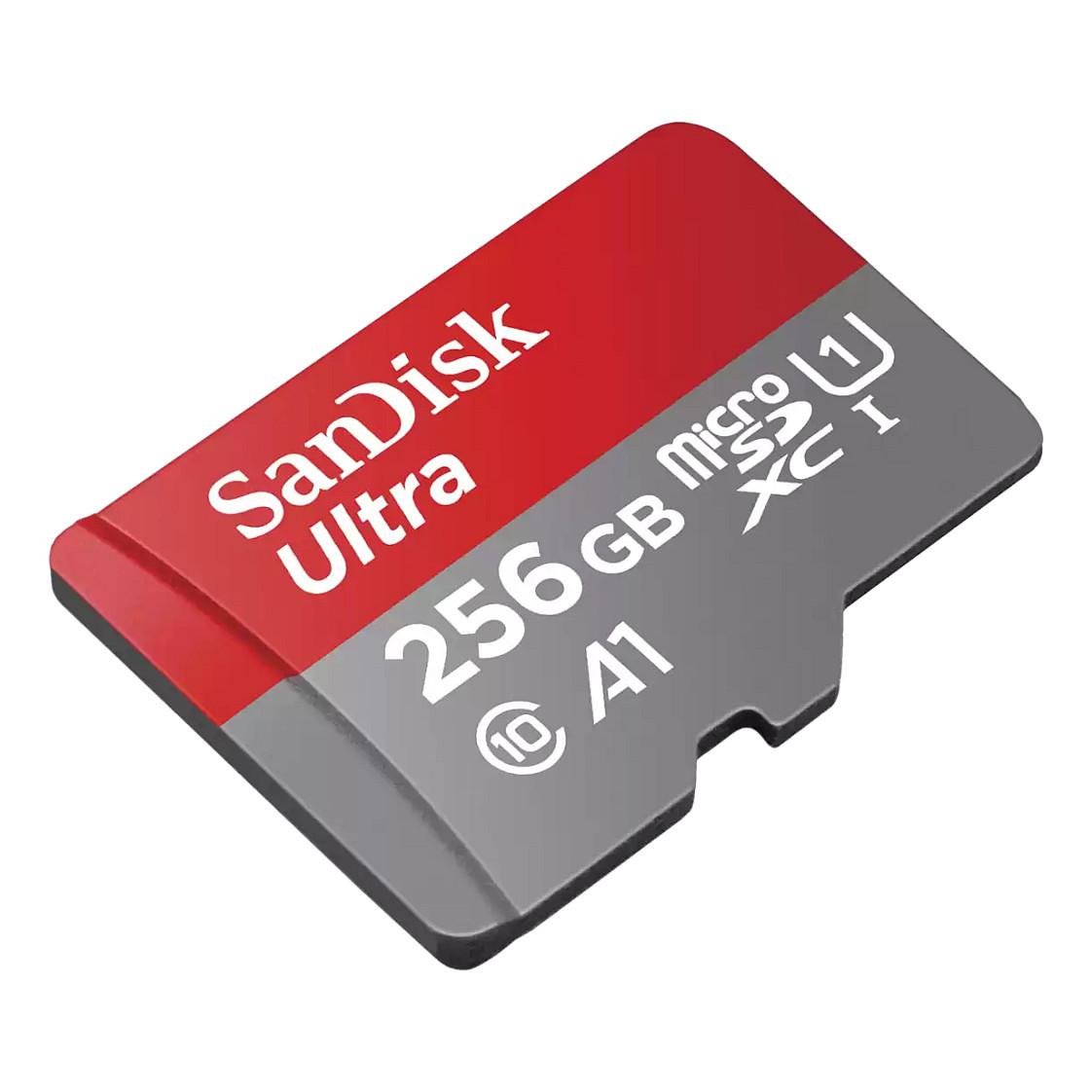 Kartë Memorie microSDXC SanDisk Ultra, 256GB, UHS-I, A1, Class 10 - Hiri/Kuqe - 2