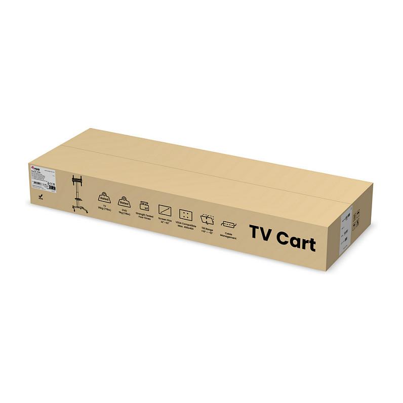 Mbajtëse për TV Equip 650607 , 32–55" , deri 35kg , me rrota , lartësi e rregullueshme , e pjerrët ±10° , VESA 100x100–400x400 - Zezë - 10