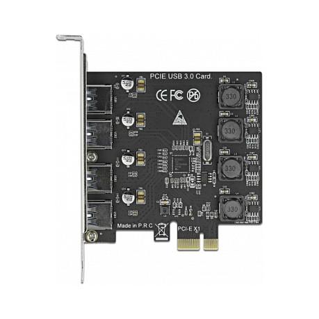 Kartë Zgjerimi PCI Express Delock 90509 / PCIe 2.0 x1 / 4x USB Type-A 5Gbps / Renesas D720201