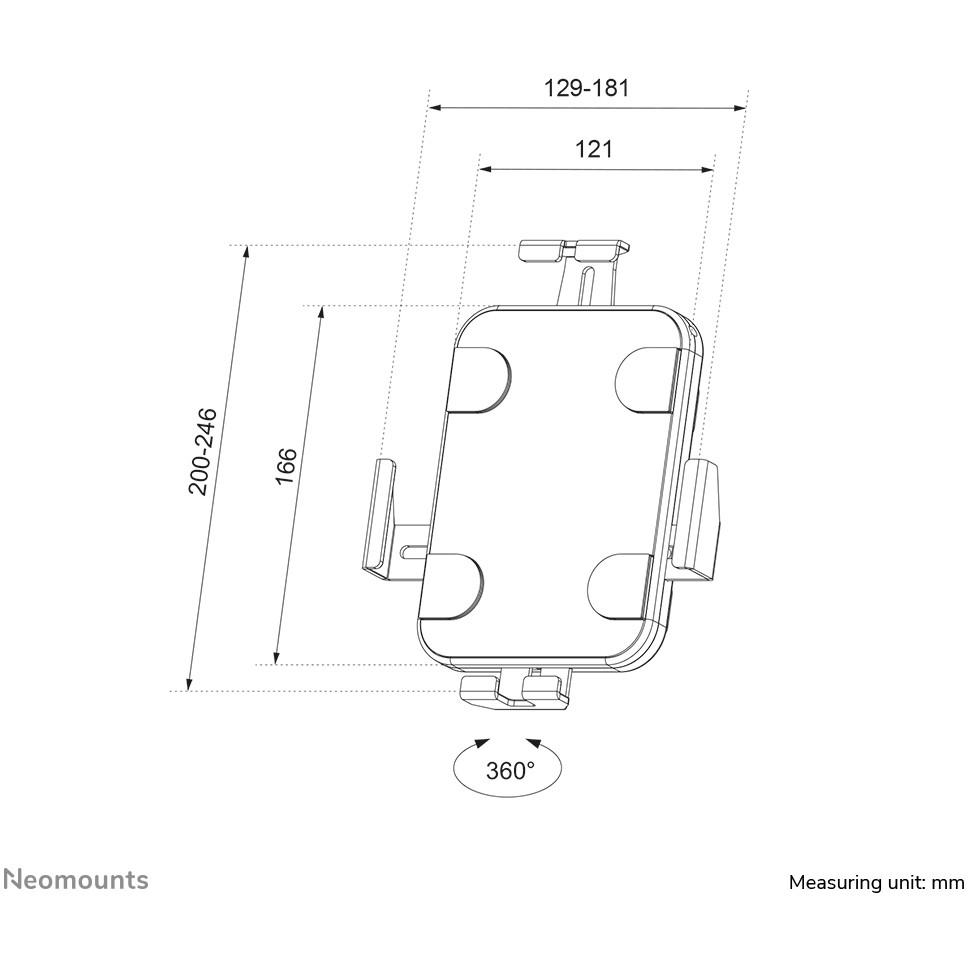 Mbajtëse për Tablet Neomounts WL15-625WH1 / 7.9–11" / Murale / Rrotullim 360° / VESA 100x100 mm - Bardhë - 18