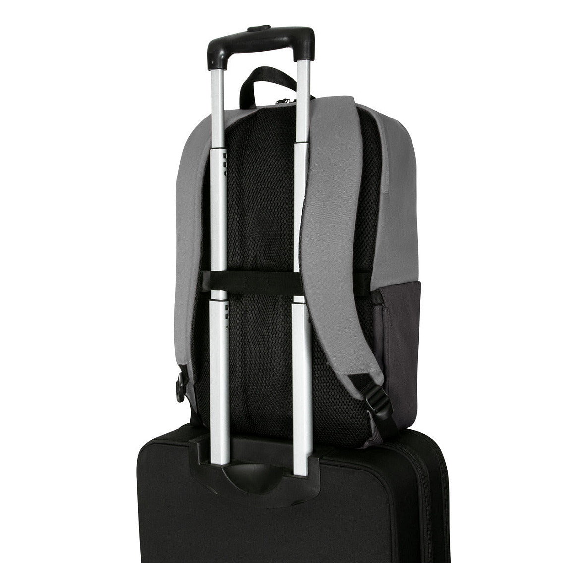 Çantë për laptop Targus Sagano EcoSmart / Travel Backpack / 15.6" / 22 L / RPET 500 / SafePort Sling / RFID Blocking / Hidden Rain Cover / Water Bottle Pocket - Zezë/Gri - 15