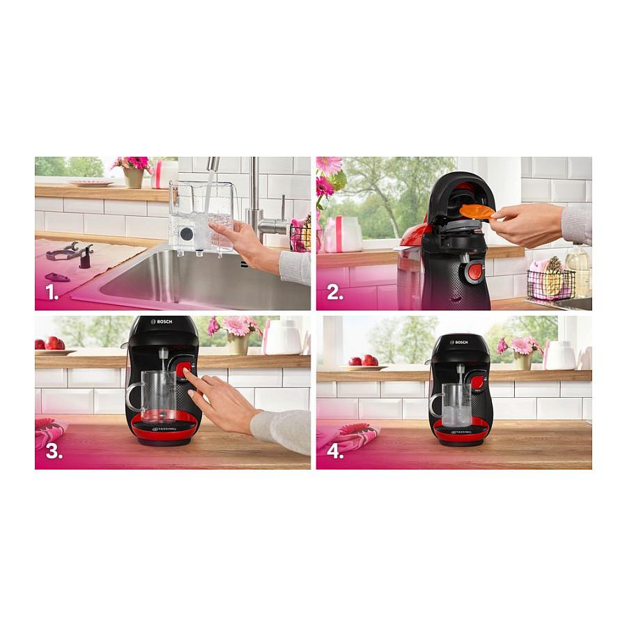 Aparat për Kafe me Kapsula Bosch TASSIMO HAPPY TAS103E, 0.7L, 1400W, INTELLIBREW - Kuqe/Zezë - 7
