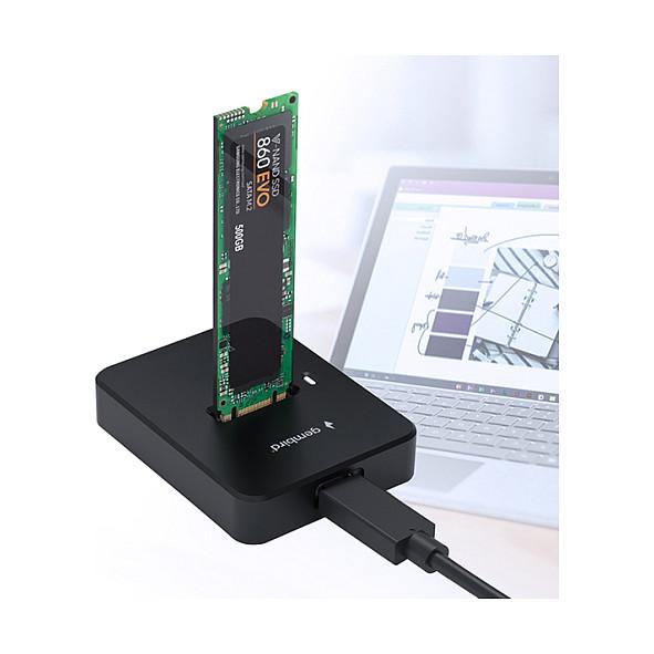 Docking Station Gembird DD-U3M2, USB-C 3.2 Gen 2, M.2 SATA/NVMe SSD, deri në 10 Gbps – Zezë - 3