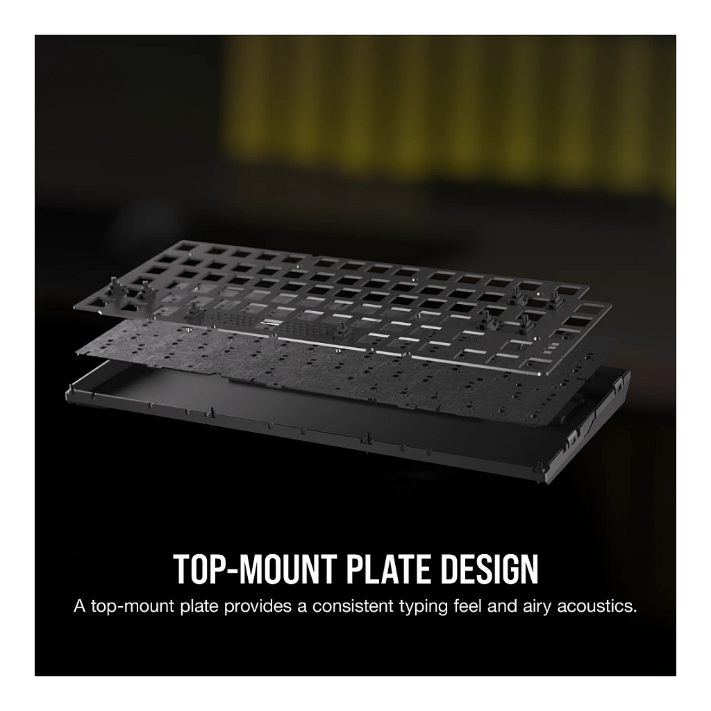 Tastierë Gaming CORSAIR K65 Plus Wireless / Mechanical / 75% / MLX Red / RGB / QWERTZ DE / 2.4GHz / Bluetooth / USB - Zezë/Hiri - 6