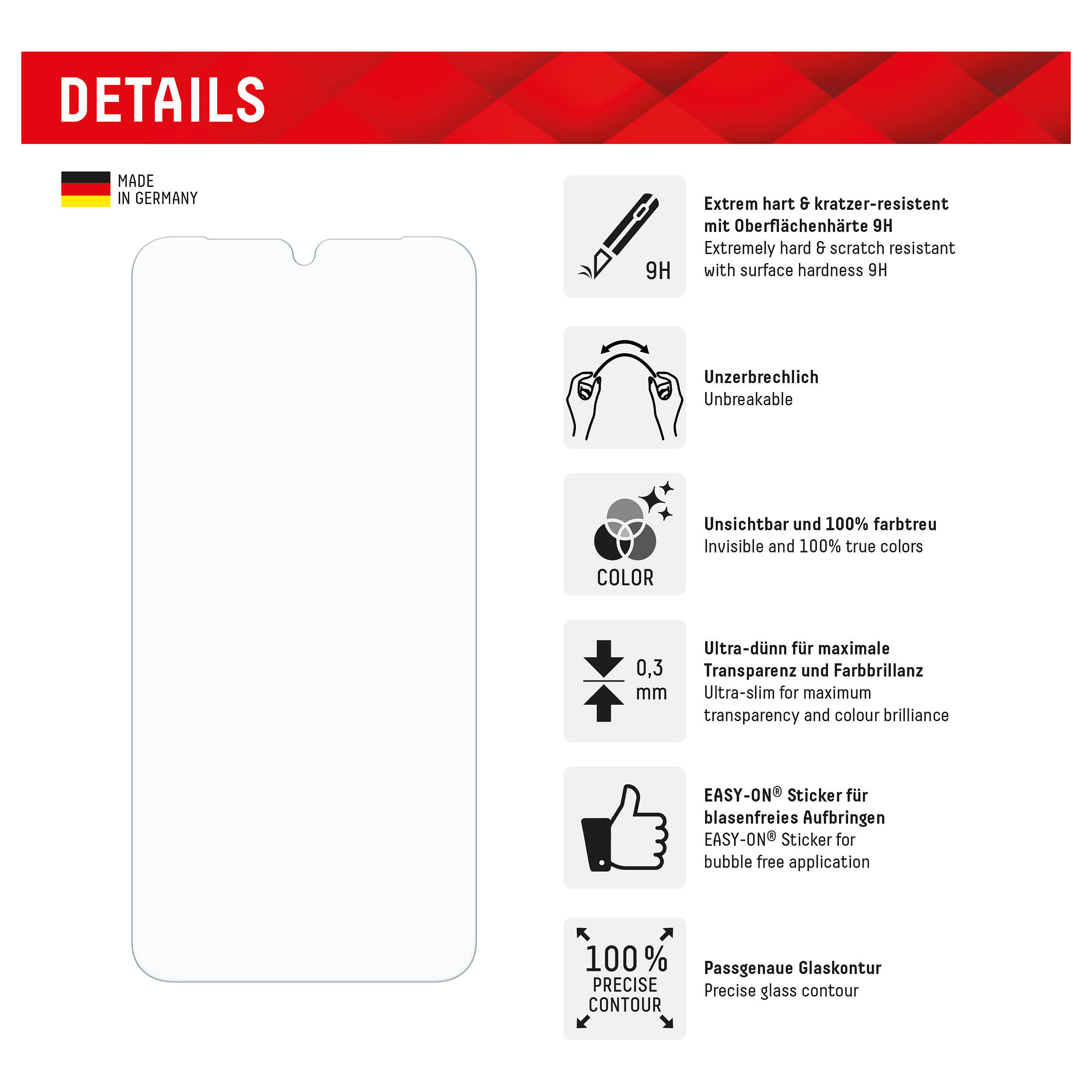 Mbrojtëse për ekran Displex 02072 / Samsung Galaxy A26 / Galaxy A16 5G / Galaxy A17 4G/5G / Smart Glass 9H – Transparente - 2