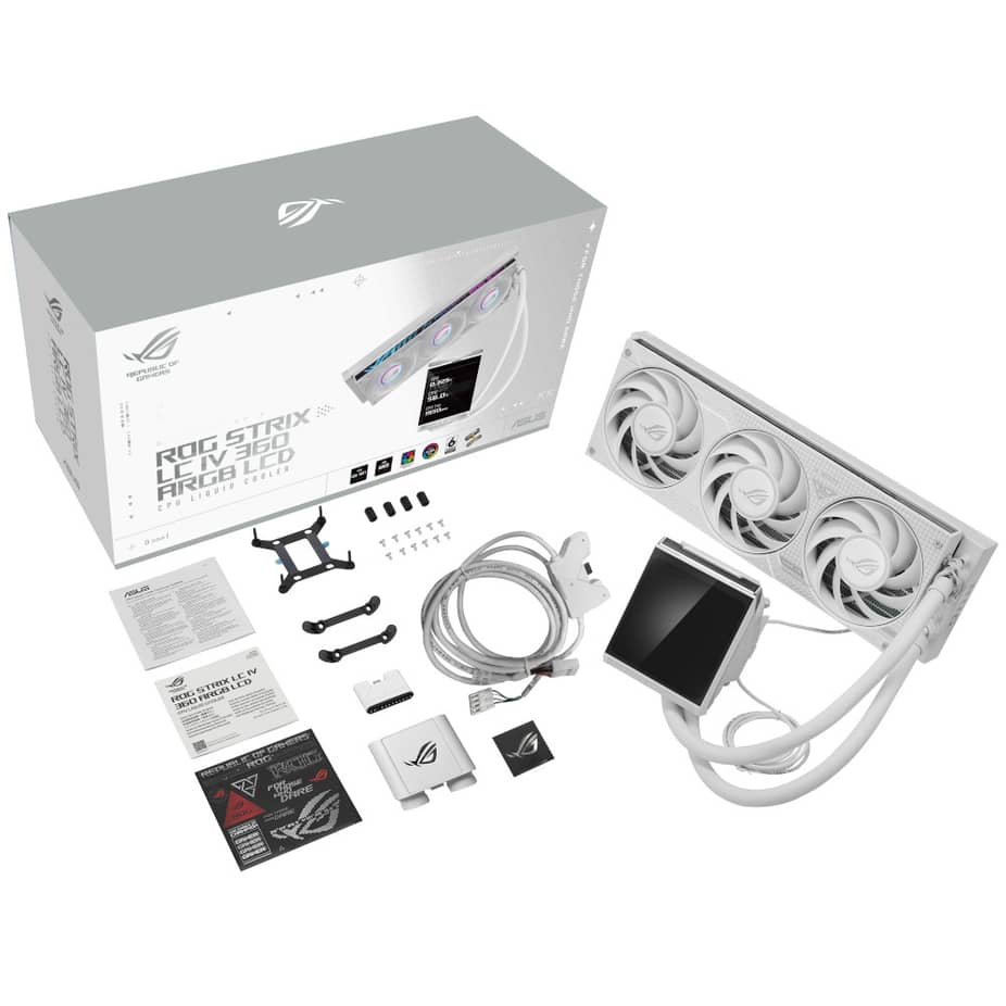 Ftohës për Procesor ASUS ROG Strix LC IV 360 ARGB LCD White Edition / 360mm / 3x120mm / ARGB / LCD 5.08" / AIO - Bardhë - 7