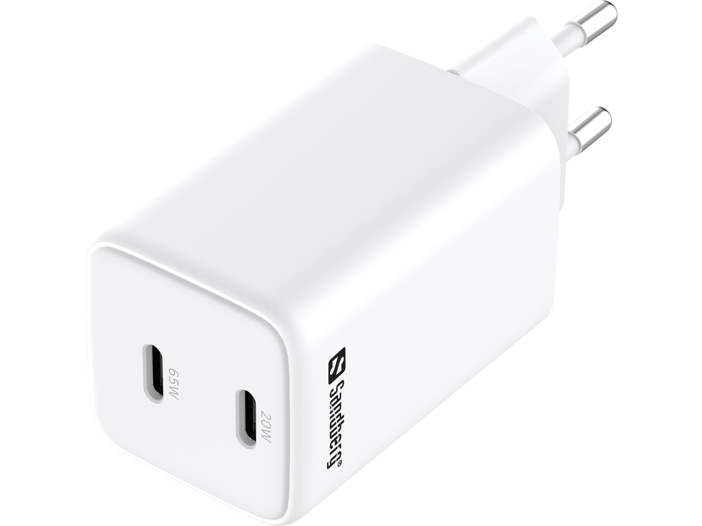 Adapter Telefoni Sandberg 441-56 / GaN III / 65W / 2x USB-C / PD + PPS - Bardhë - 2