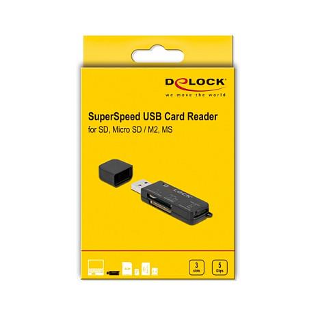 Lexues Kartelash DeLOCK 91757 , SD, MMC, MS, MicroSD, M2 , USB-A , USB 3.2 Gen 1 , 5Gbps - Zezë - 5