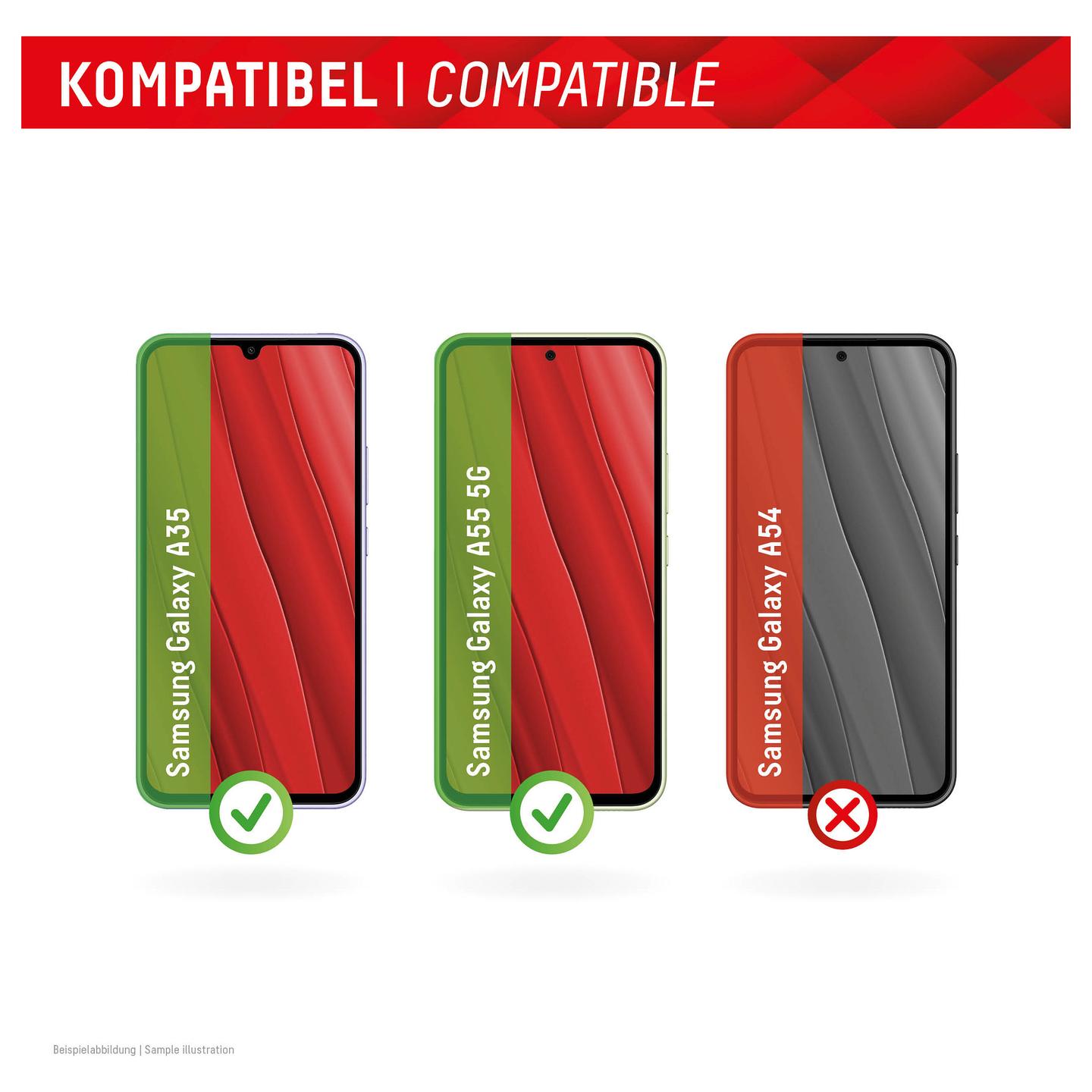 Mbrojtës Ekrani DISPLEX Smart Glass 01943 / Samsung Galaxy A35, A55 5G / Xham 9H / 0.3 mm / Full Adhesive / 92% Transparencë - Transparent - 3