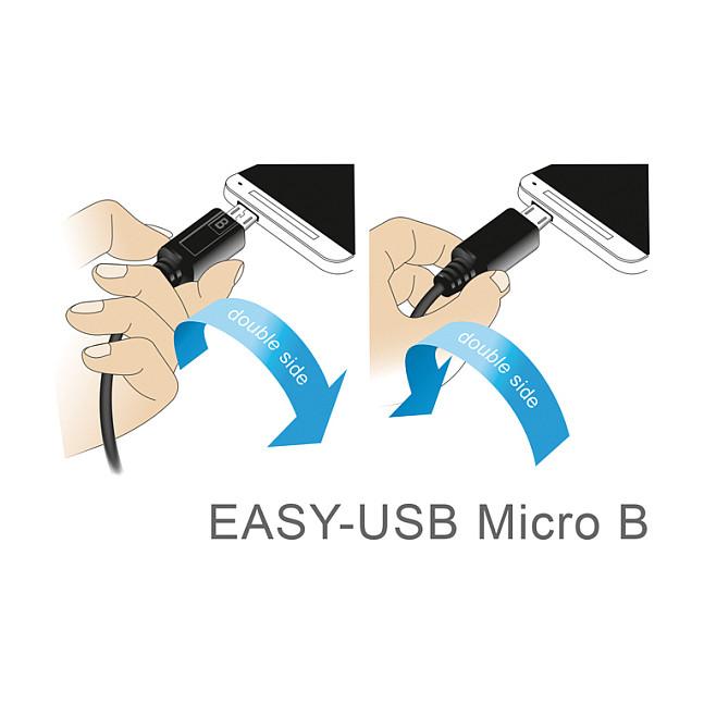 Kabllo USB DeLOCK 84806, USB-A në Micro-B, USB 2.0, EASY-USB, 0.5 m - Bardhë - 5