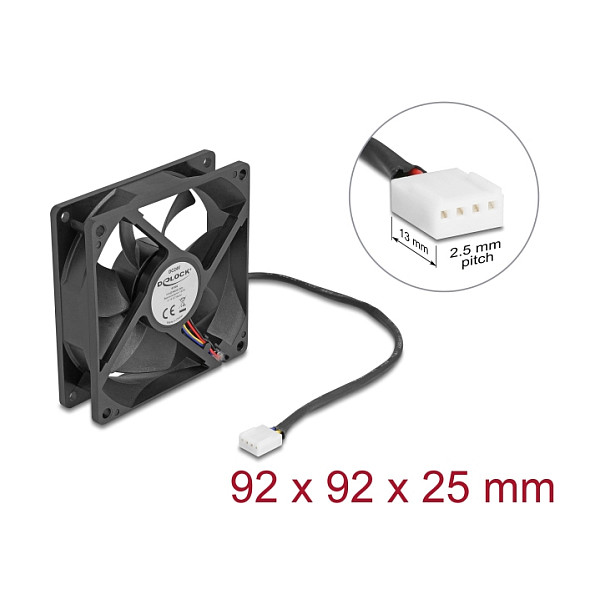 Ftohës për Kasë DeLOCK 67302 / 92mm / 2900 RPM / PWM – Zezë - 3