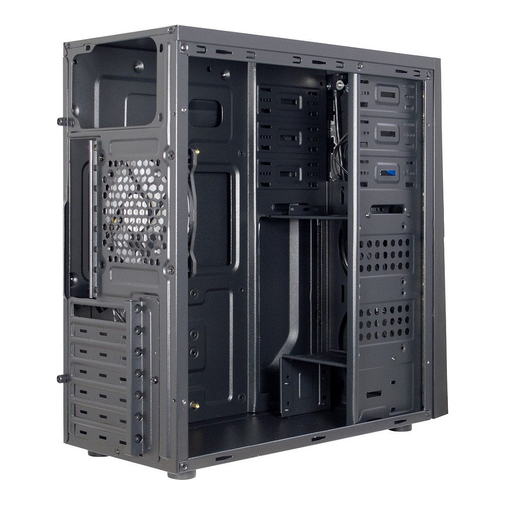 Kasë PC Inter-Tech B-02 / Midi Tower / ATX / 1x 120mm RGB Fan / 3x 3.5" + 2x 2.5" Bay / Acrylic Side Panel / RGB - Zezë - 7