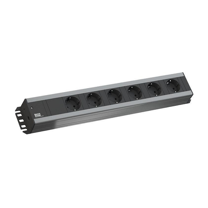 Bachmann Professional Power Strip 19" / 6× Schuko / 2m / 3680W – Black - 2
