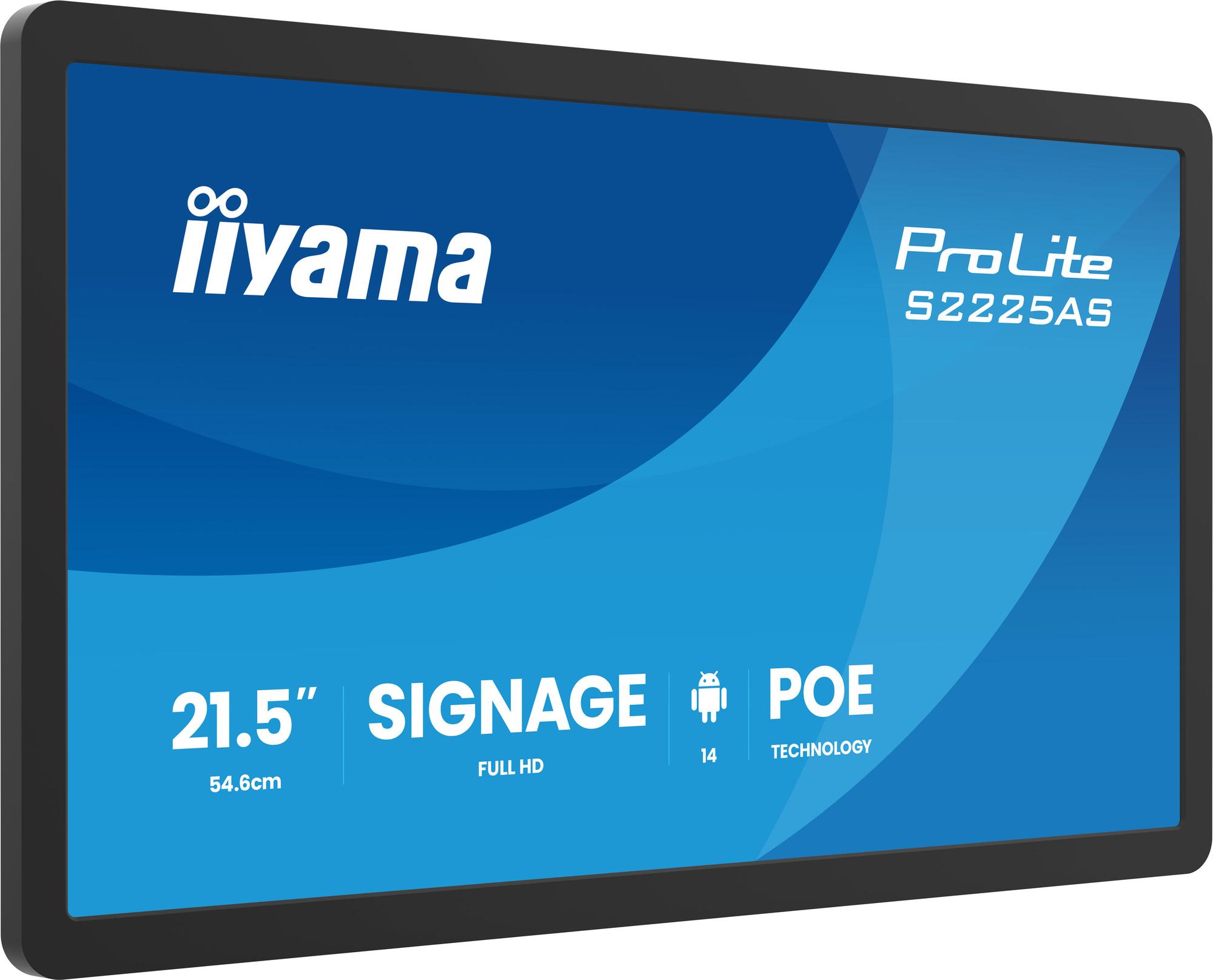 Monitor Digital Signage iiyama ProLite S2225AS-B1P / 21.5" / Full HD VA / 60Hz / HDMI+DisplayPort - Zezë - 4