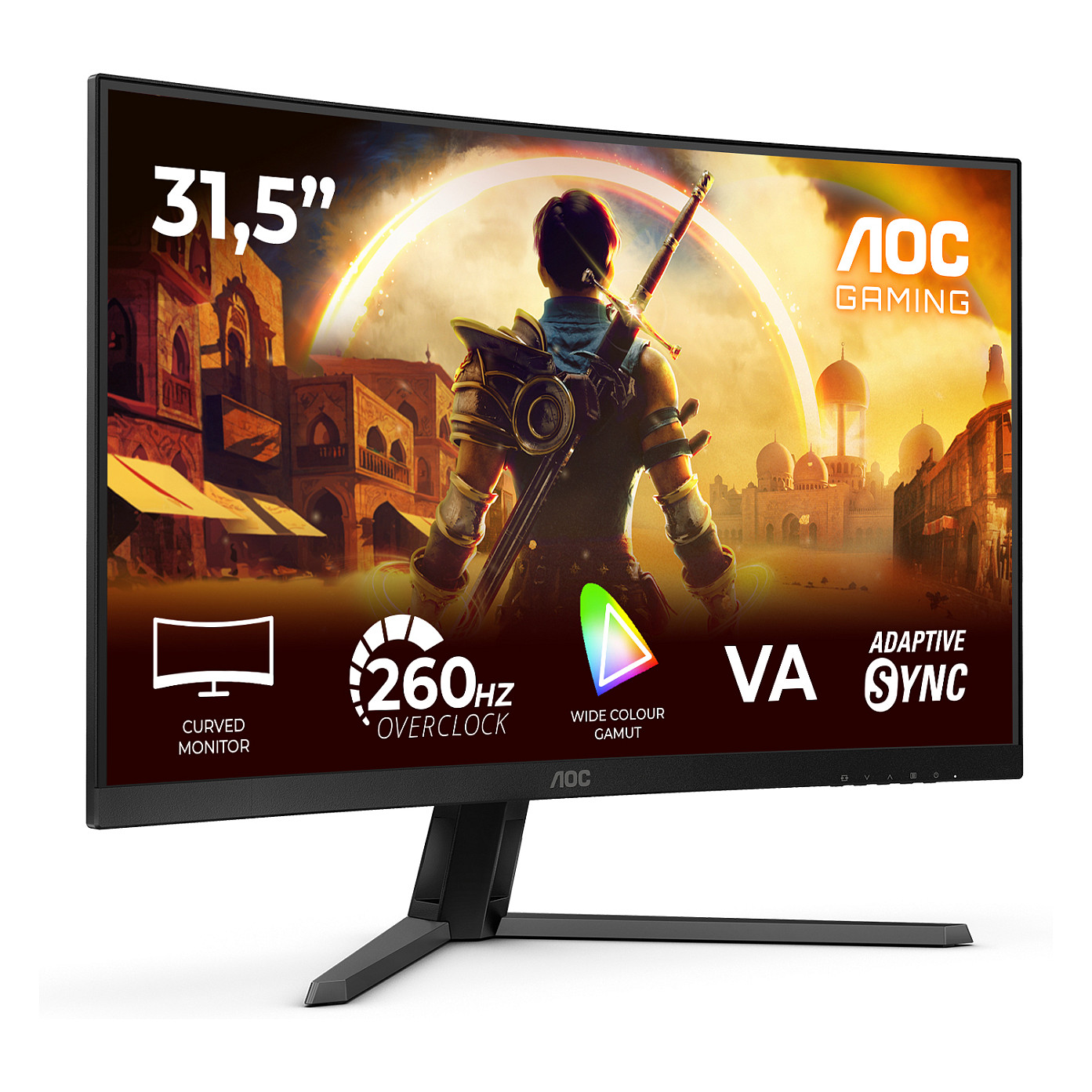 Monitor Gaming AOC G4 C32G42ZE / 31.5" / Full HD VA Curved / 240Hz / 4ms / HDMI+DP - Zezë/Kuqe - 2