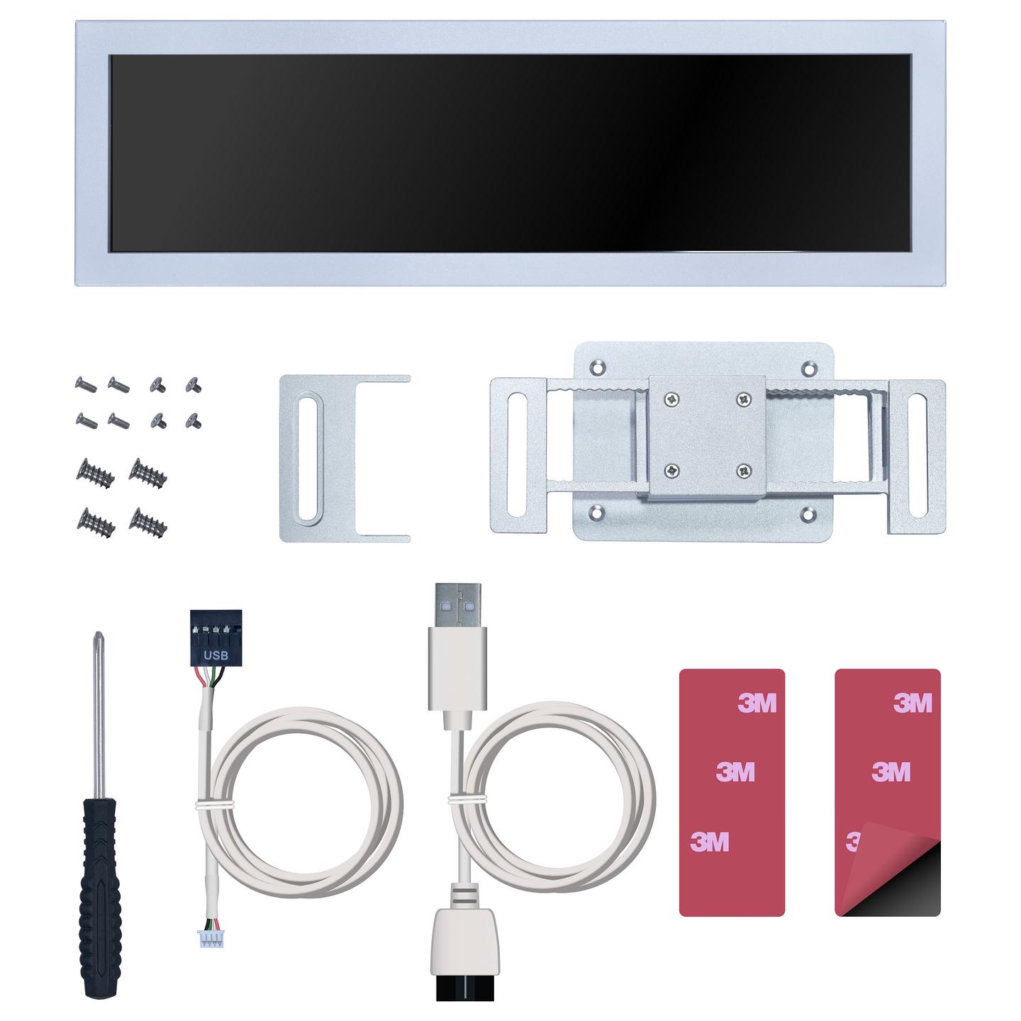 Ekran LCD Universal për Kasë Lian Li SM088W, 8.8", 1920×480, IPS, 60Hz, ARGB - Bardhë - 6
