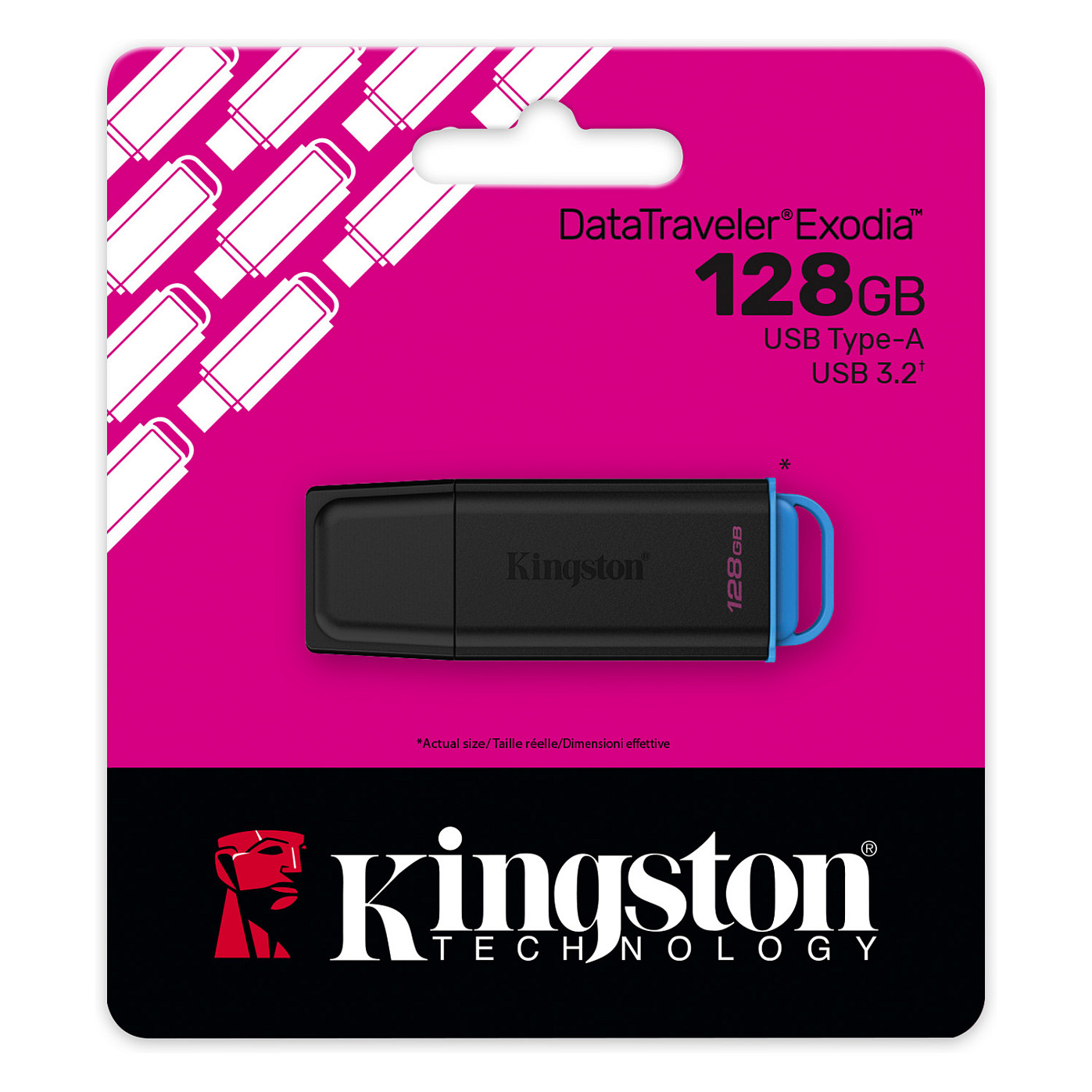 USB Flash Drive Kingston Technology DataTraveler Exodia / 128GB / USB Type-A / USB 3.2 Gen 1 - Zezë/Blu - 4