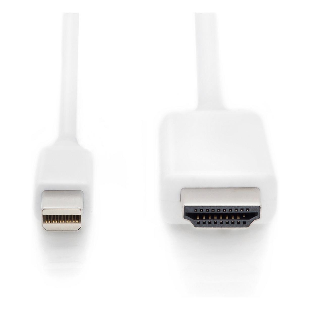 Kabllo DisplayPort Digitus AK-340304-020-W / Mini DisplayPort në HDMI / DP 1.2 / HDMI 2.0 / 2m / 4K 60Hz - Bardhë - 2