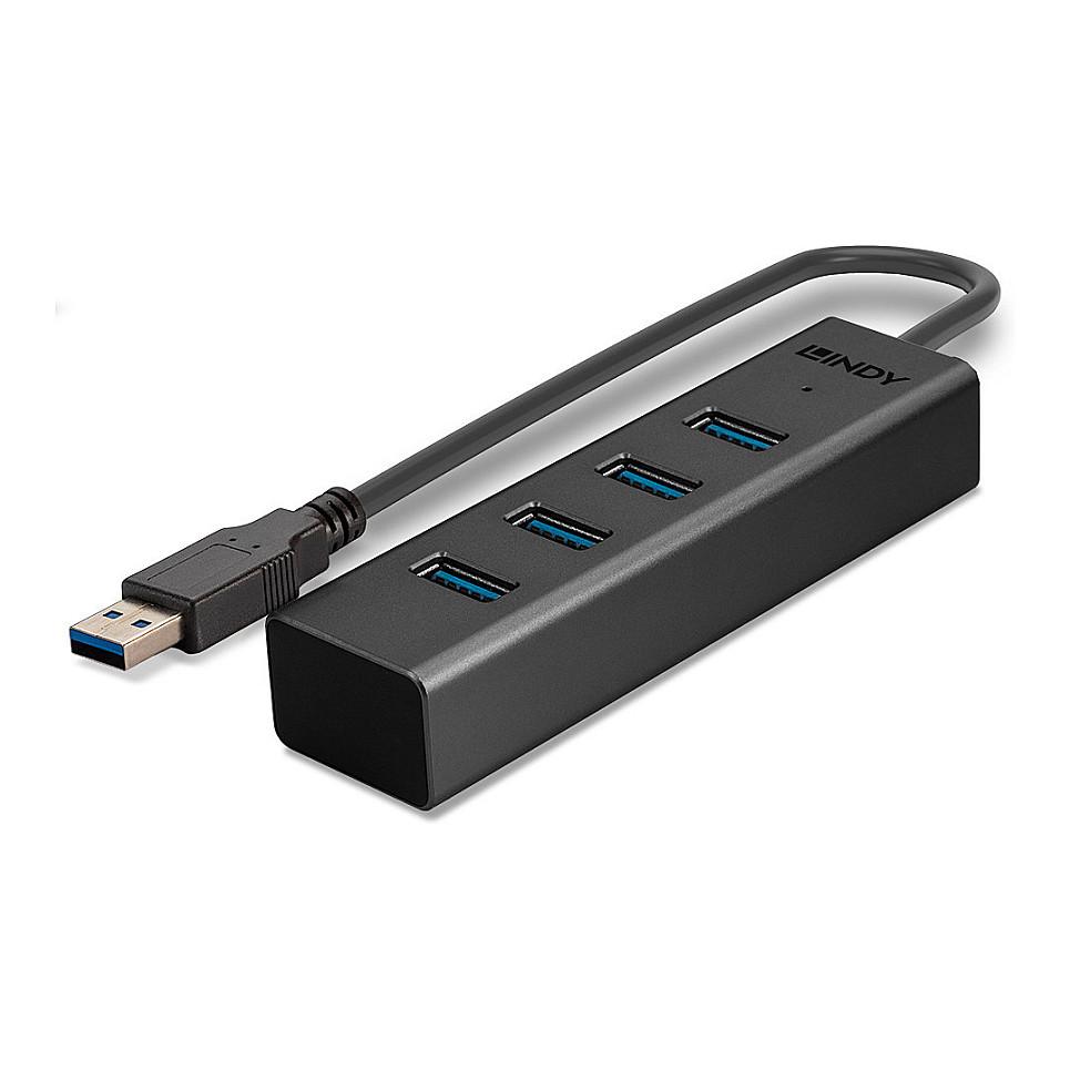 Splitter USB Lindy 43324 / USB 3.2 Gen 1 / 4x USB-A / 5 Gbit/s / 0.3 m - Zezë - 5