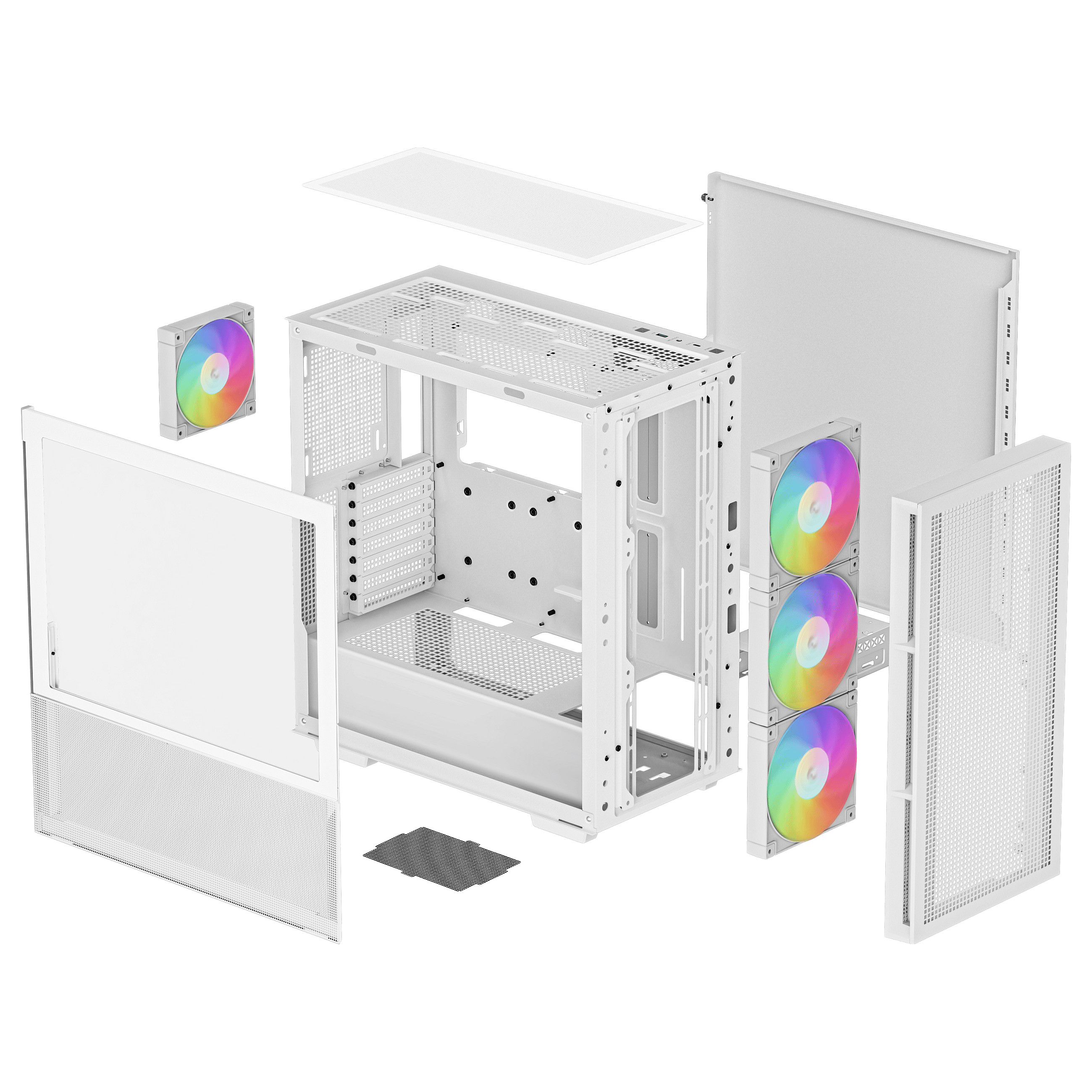 Kasë PC DeepCool CH560 WH / Mid Tower / E-ATX / 3x 140mm + 1x 120mm ARGB Fan / Tempered Glass / Mesh / 360mm Radiator - Bardhë - 13