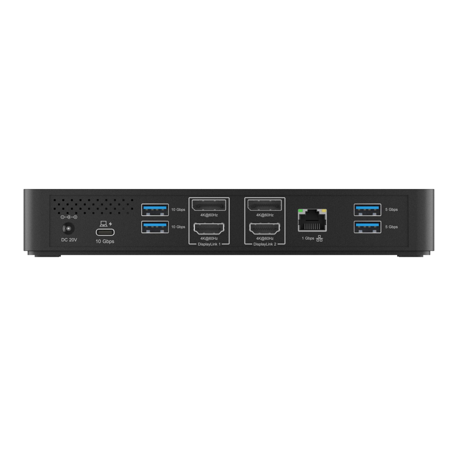 Docking Station ICY BOX IB-DK2255AC / 5x USB-A / 2x USB-C / 2x HDMI / 2x DisplayPort / Ethernet / Audio / 96W PD / 135W – Zezë - 9