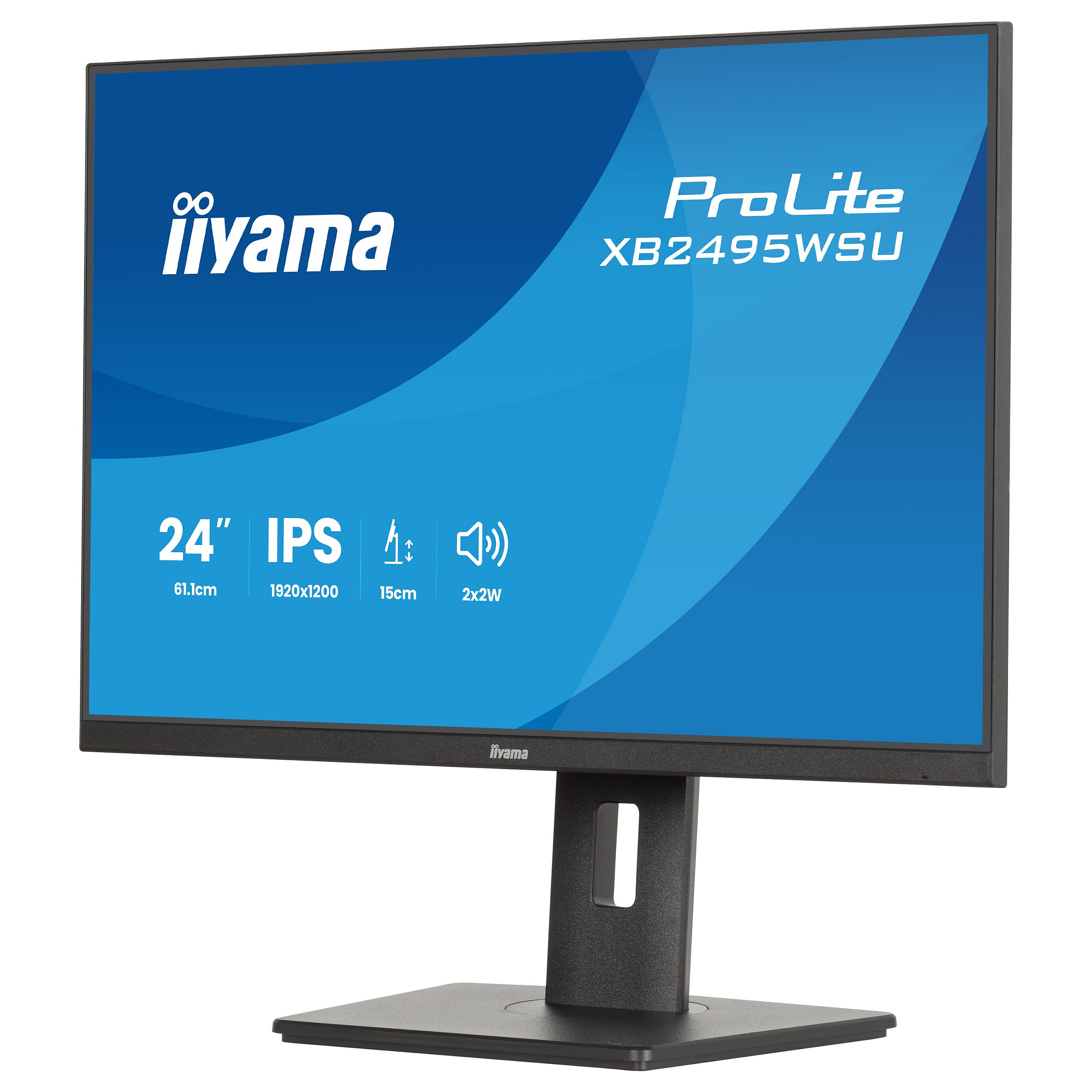 Monitor iiyama ProLite XB2495WSU-B1 / 24.1" / WUXGA IPS / 100Hz / 4ms / HDMI+DisplayPort+USB-Hub - Zezë - 2
